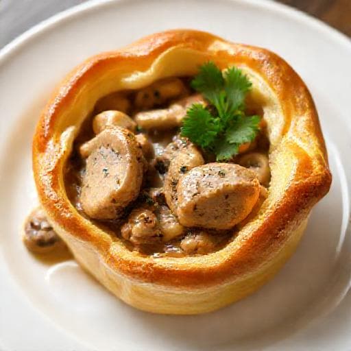 Vol-au-vent Traditionnel aux Champignons et Volaille