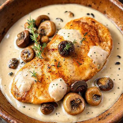 Escalope de Poulet à la Crème et aux Champignons Sauvages
