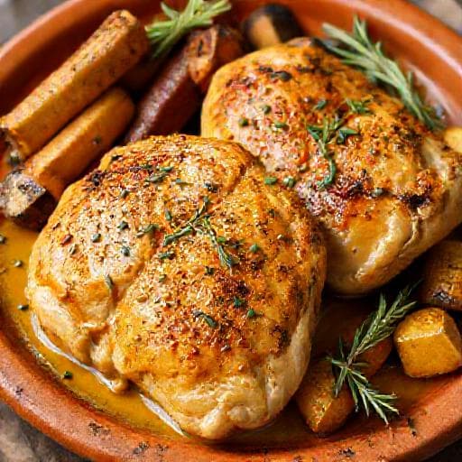 Poulet à la Moutarde à l'Ancienne et aux Herbes
