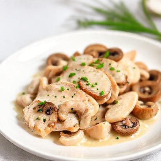 Poulet à la crème et aux champignons express