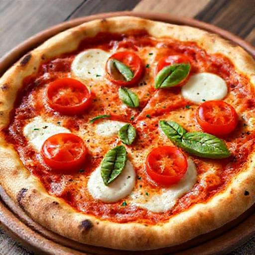 Pizza Margherita s rajčaty a mozzarellou z pece
