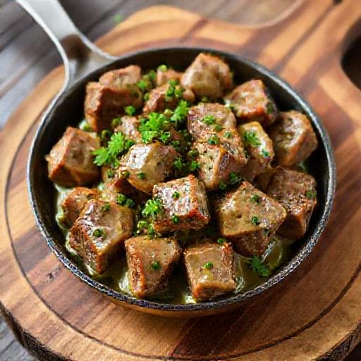 Bò Lúc Lắc Kiểu Pháp (Bò Bít Tết Xốt Tiêu Xanh)