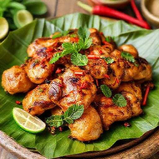 Gà nướng lá chanh kiểu miền Trung