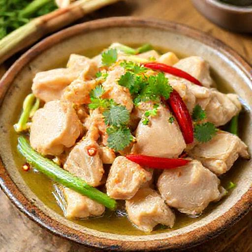 Gà hấp lá chanh truyền thống