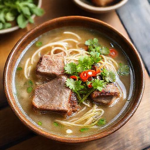 Bún dọc mùng nấu sườn non