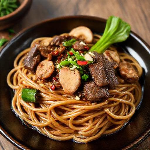 Mì Xào Bò Kiểu Hoa