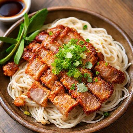 Bánh hỏi heo quay truyền thống