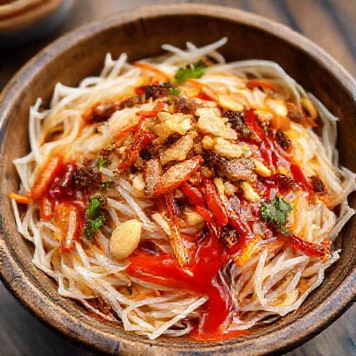 Bánh tráng trộn sa tế tôm