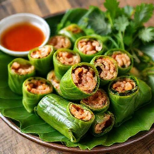 Chạo Tôm Cuốn Lá Lốt