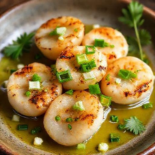Sò điệp nướng mỡ hành (Hến nướng mỡ hành)