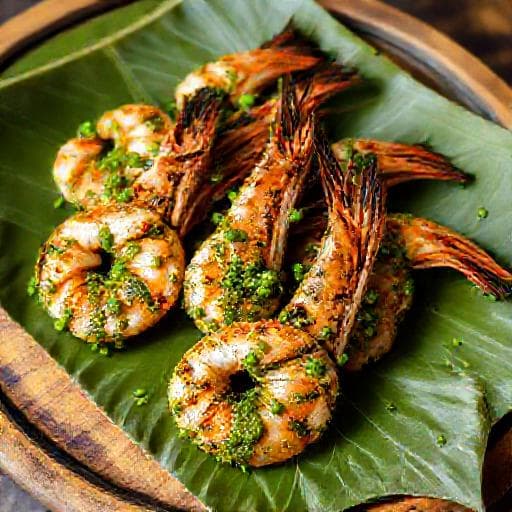 Tôm nướng muối ớt xiêm xanh
