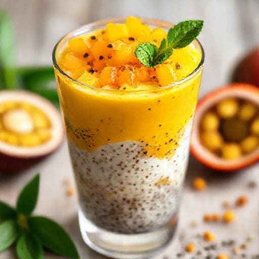 Pudding Hạt Chia Xoài Chanh Dây