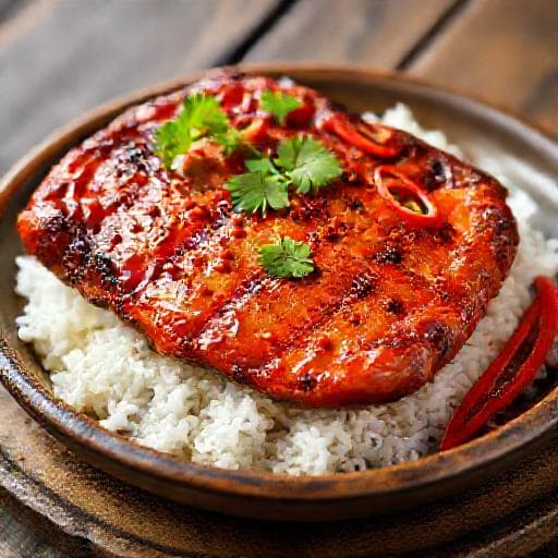 Cơm Sườn Nướng Tỏi Ớt
