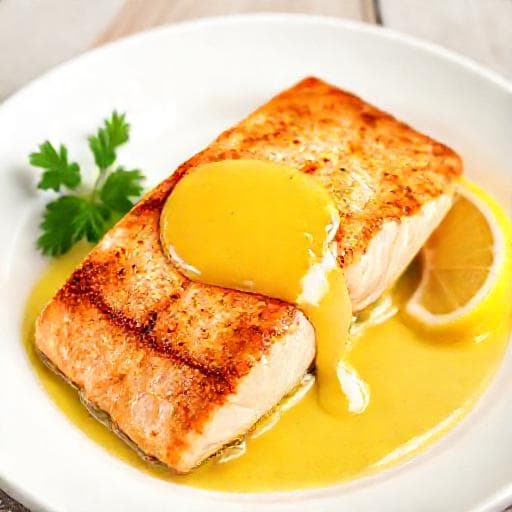 Cá hồi áp chảo sốt bơ chanh cổ điển