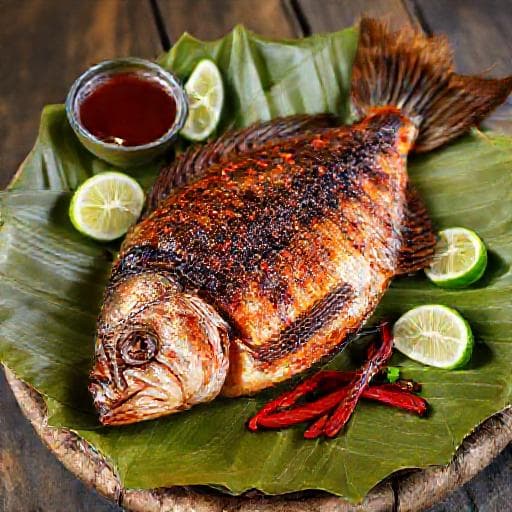 Cá Chim Nướng Muối Ớt Truyền Thống