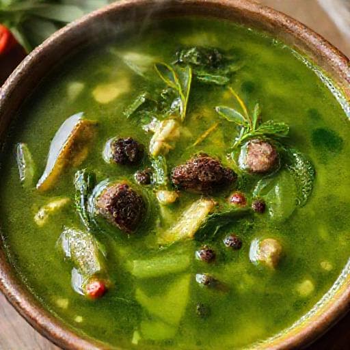 Canh cua rau đay mồng tơi truyền thống