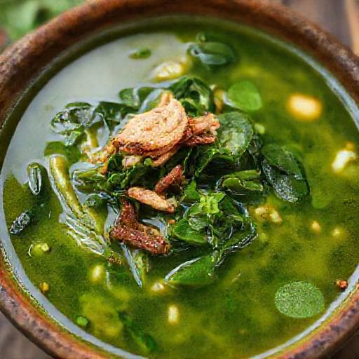 Canh cua rau đay mồng tơi nấu tôm khô
