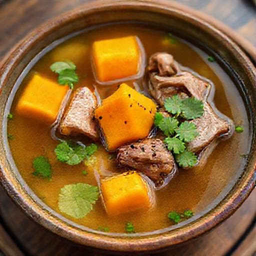 Canh bí đỏ nấu xương heo truyền thống