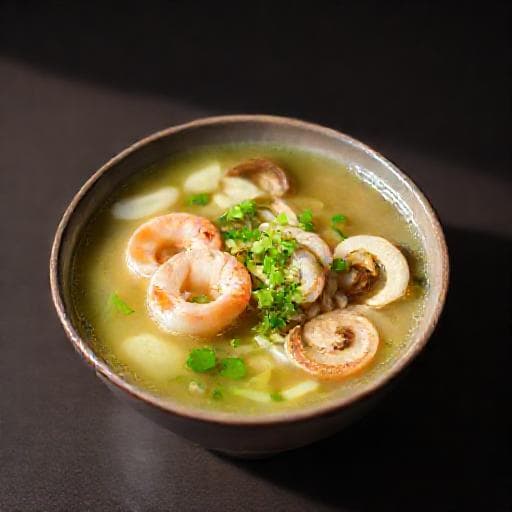 Canh bầu nấu tôm và nấm rơm