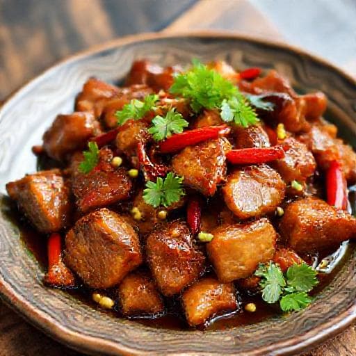Thịt ba chỉ rang cháy cạnh kiểu miền Trung