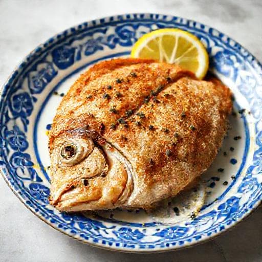 Пържена барбуня по гръцки (с лимон и риган)