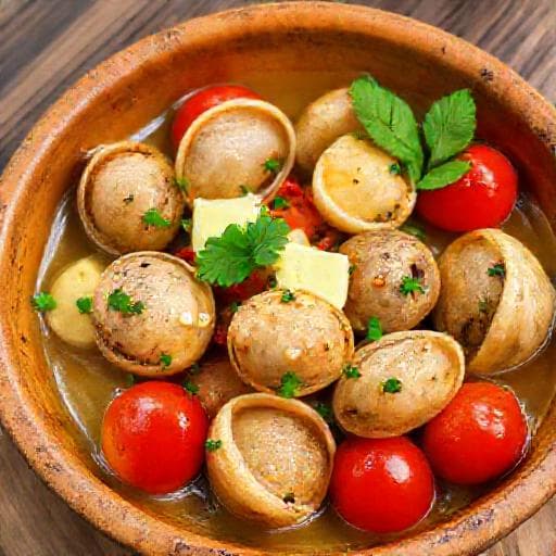 Рапани с масло, вино и билки (Средиземноморски стил)