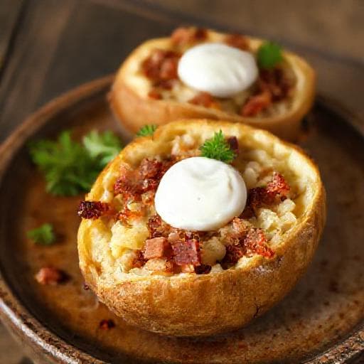 Класически пълнени картофи с бекон и кашкавал