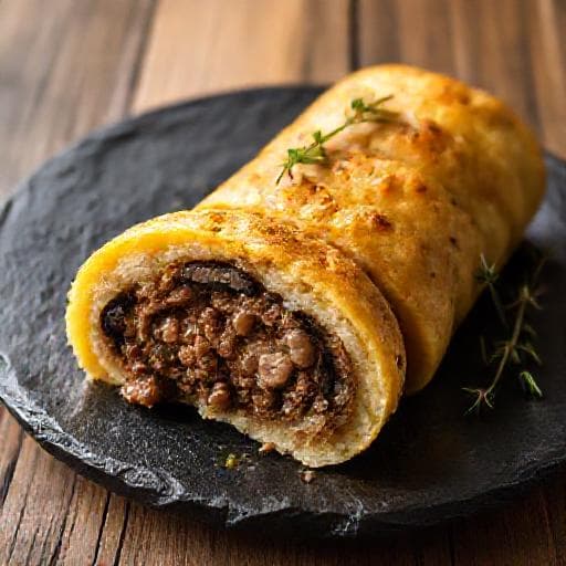 Картофено руло с кайма и гъби (Регионална вариация)