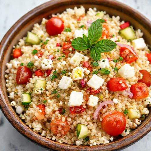 Класическа салата с кус-кус и фета