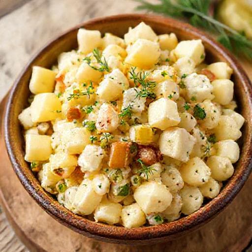 Класическа салата с варени яйца и картофи