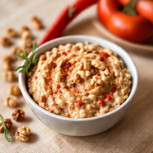Пастет от бял боб с печени чушки и орехи