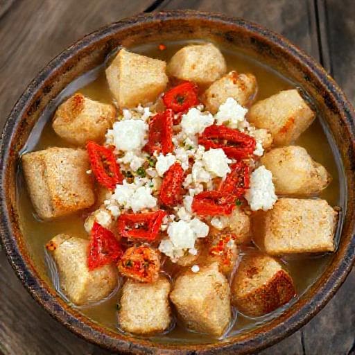 Попара със Сирене и Печени Чушки