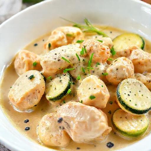 Пиле с тиквички и сметана