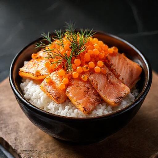炙りサーモンといくらの親子丼