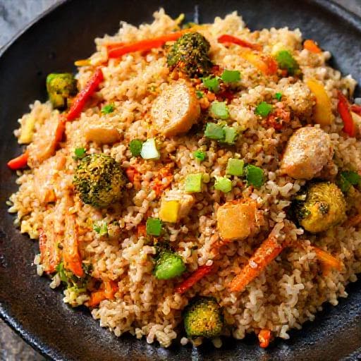 Orez cu legume și pui (stil asiatic)