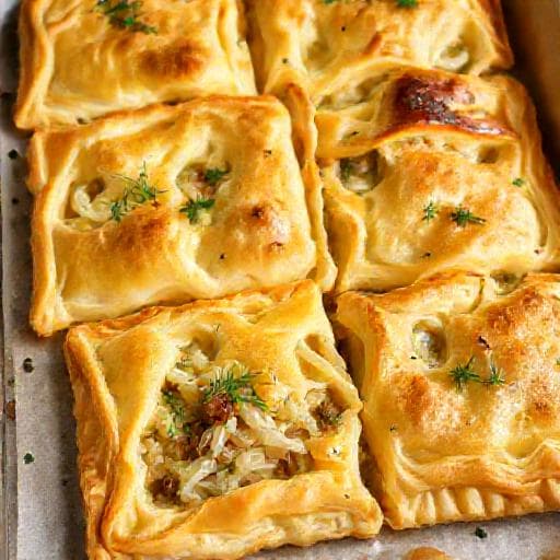 Plăcintă rapidă cu varză (foietaj)