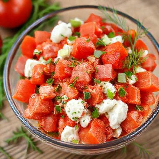 Salată Rapidă de Roșii cu Brânză de Vaci