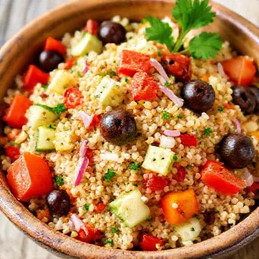Salată Clasică de Quinoa cu Legume Mediteraneene