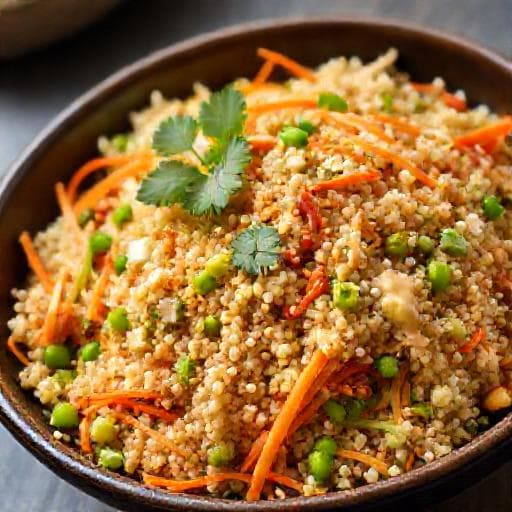 Salată de Quinoa cu Legume Asiatice și Sos de Susan
