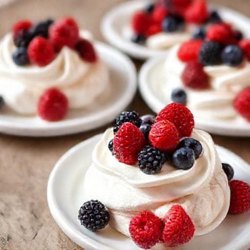 Pavlova Rapidă cu Fructe de Pădure