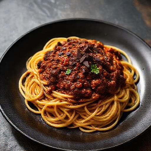 Spaghete Bolognese cu Ciocolată Neagră