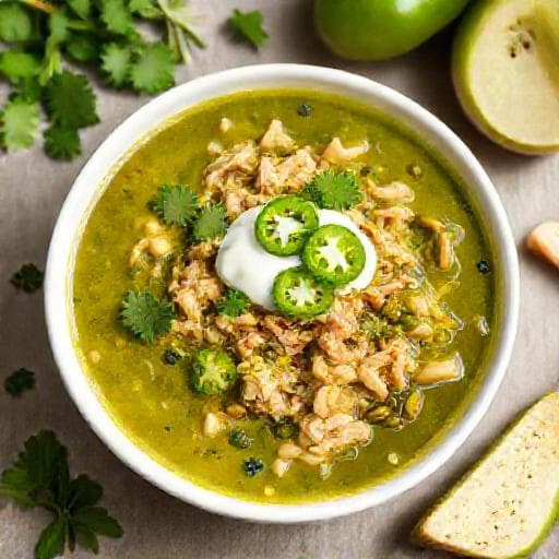 Chili Verde cu Pui și Tomatillos