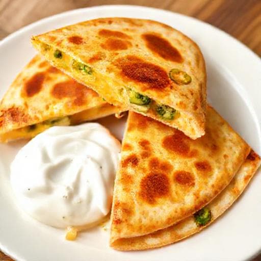Quesadilla Rapidă cu Brânză și Jalapeño