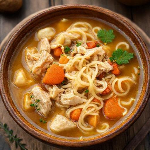 Supă de Găină cu Tăiței și Legume Rădăcinoase (Stil Ardelenesc)