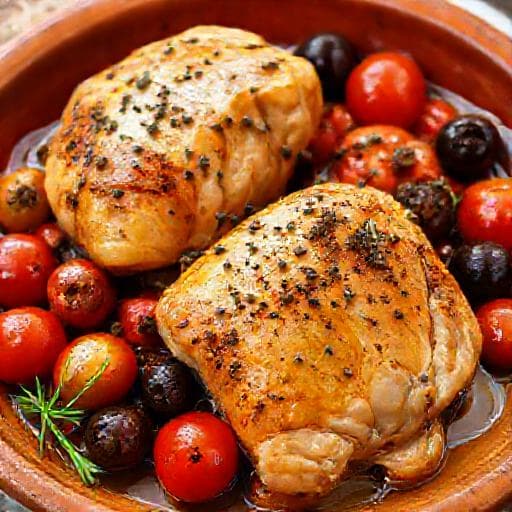 Pulpe de pui la cuptor în stil mediteranean
