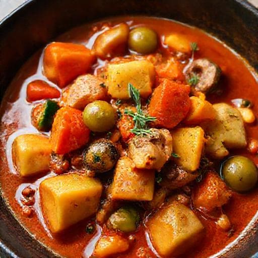 Tocană de Legume cu Măsline și Ciuperci