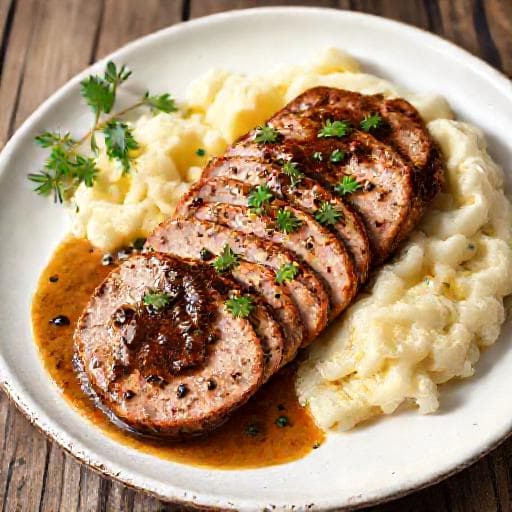 Mușchiuleț de porc în sos clasic de piper