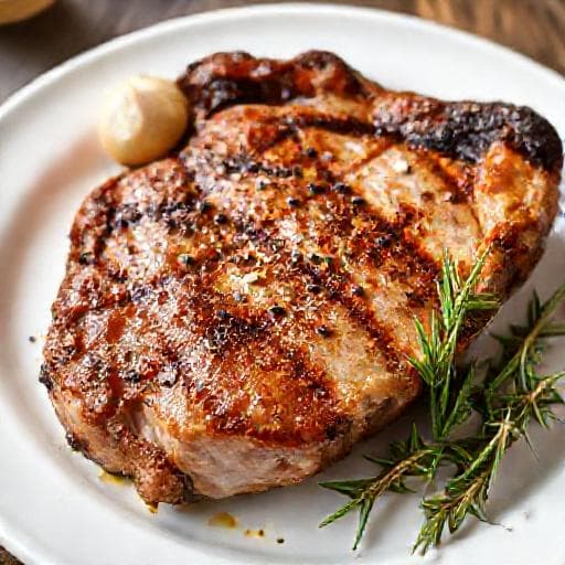 Ceafă de Porc la Grătar cu Usturoi și Rozmarin