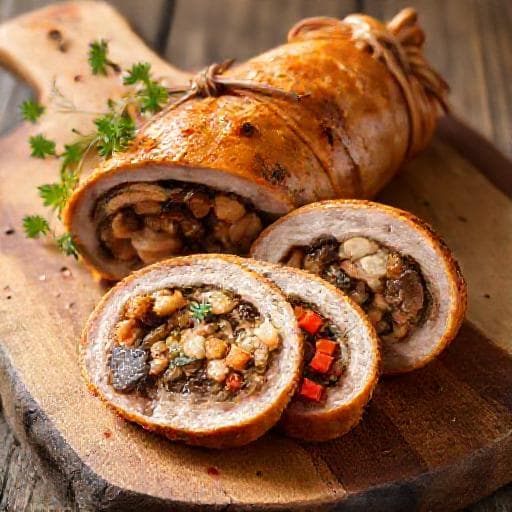Ruladă de porc umplută tradițională