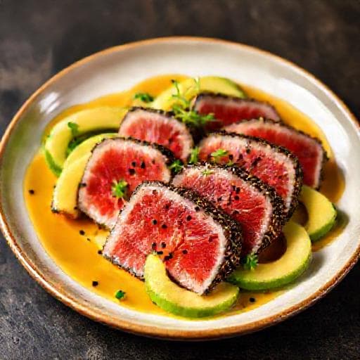 Ton Tataki cu Sos Ponzu și Avocado